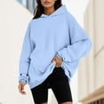 thumbnail image 2 of Fgnfyis Women's Oversized Hoodie Pullover Hooded Sweatshirts Comfy Casual Loose Winter Light Blue XXL, 2 of 5