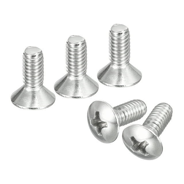 Unique Bargains Vis de Machine à Tête Ovale M4x8mm, Lot de 100 Vis à Tête Fraisée Légèrement Relevée en Acier Inoxydable 304