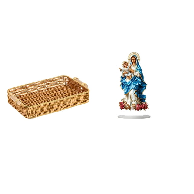 Cestas de almacenamiento,Cestas de almacenamiento de cocina tejidas con asas hechas a mano,Letrero de mesa,Decoración de escritorio acrílica Rincón festivo Decoración del hogar,Decoración