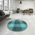 thumbnail image 4 of Ahgly Company Machine Washable Indoor Round Transitional Deep-Sea Green Area Rugs, 5' Round, 4 of 7