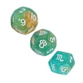 thumbnail image 3 of Juego de dados astrológicos, juego de 3 dados astrológicos, dados poliédricos con purpurina y diseño revolucionario, 3 of 14