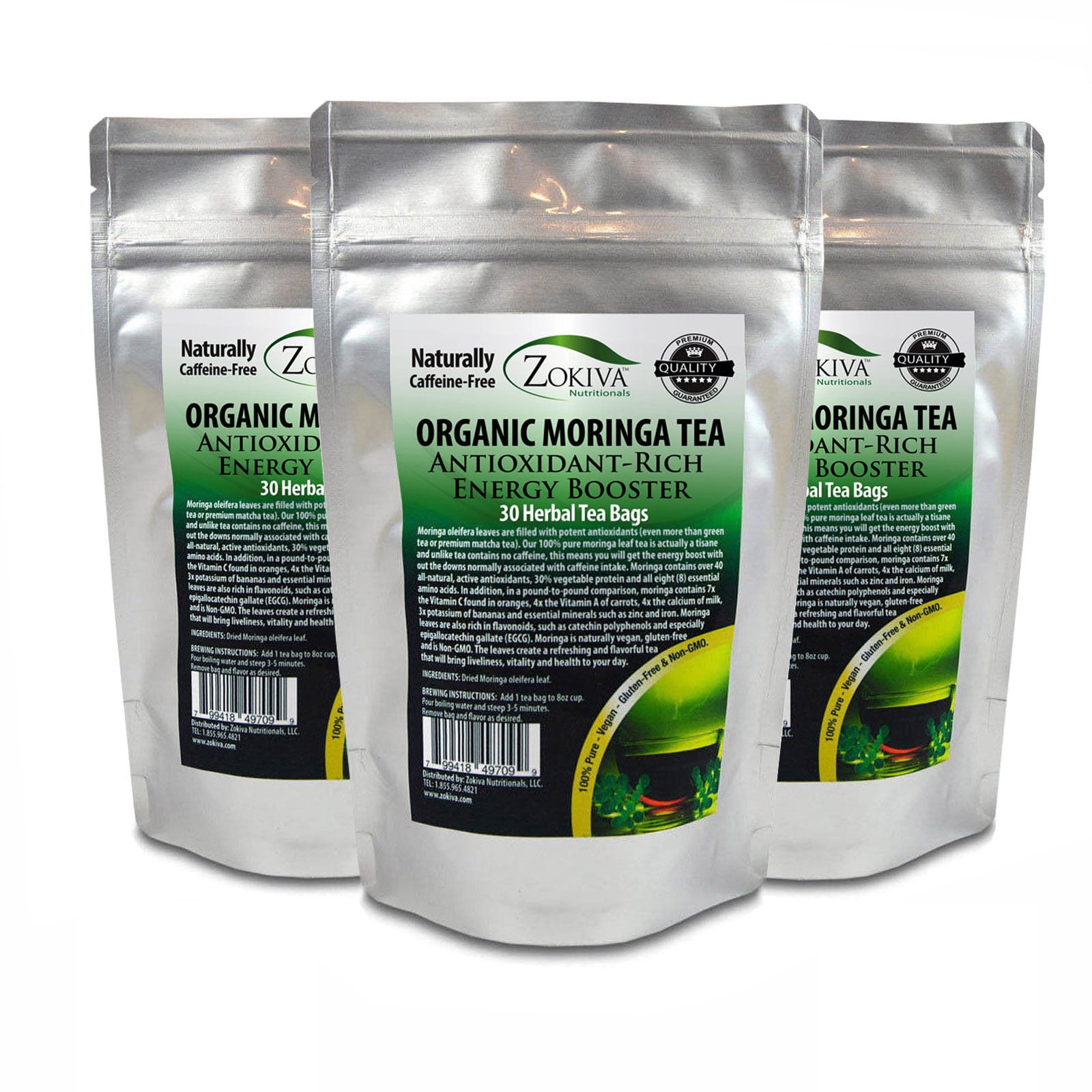 Moringa Tea 3Pack 90 Bags 100 Pure Organic Great For Energy