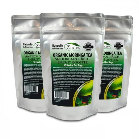 Moringa Tea 3-Pack 90 Bags 100% Pure Organic Great For Energy,
