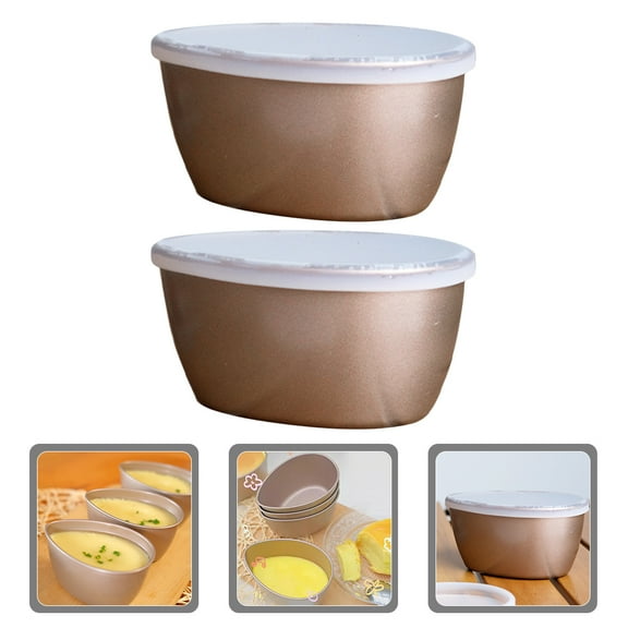 Worgeous 2Pcs Kitchen Carbon Steel Bowls Small Egg Shaped Bowls For Family Meals Use
