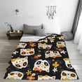 thumbnail image 5 of Sikiie Cat Skulls and Flowers Ultra-Soft Micro flannel Blanket Luxury All Seasons Warm Blanket for Bedding Sofa and Travel (4 sizes)-60"x50", 5 of 7