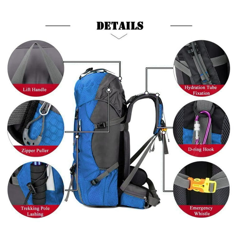 PACOLO 60L Outdoor Adult Backpacking Gear: Lightweight Large Day Pack for  Hiking, Climbing, Camping - Walmart.com