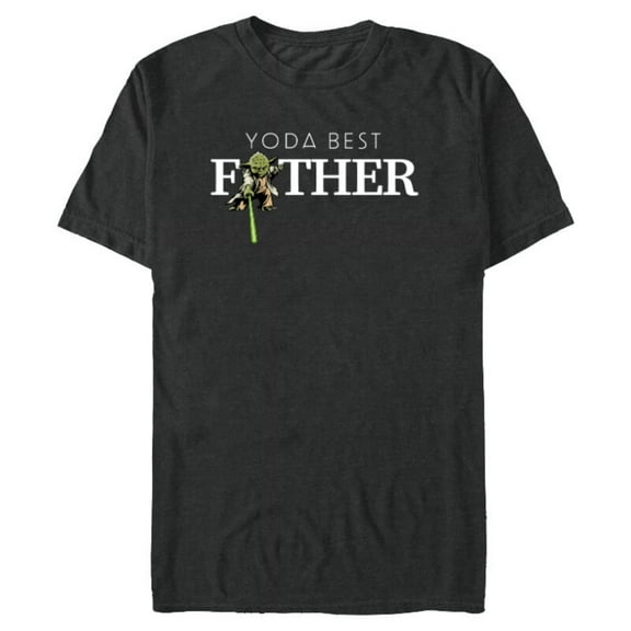 Star Wars Yoda Lightsaber Best Father Birthday Father's Day - Short Sleeve Blended T-Shirt for Adults - Customized-Dark Heather