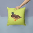 thumbnail image 2 of Carolines Treasures BB7693PW1414 Silver Bantam Duck Green Fabric Decorative Pillow, 14 x 14 in., 2 of 4