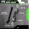 thumbnail image 4 of 1-Pack 50 ft Block and Tackle Pulley Hoist System, 1000 lb Capacity, 5:1 Ratio, Reflective Rope, Includes 2 x 18-Inch Soft Loops, 4 of 8