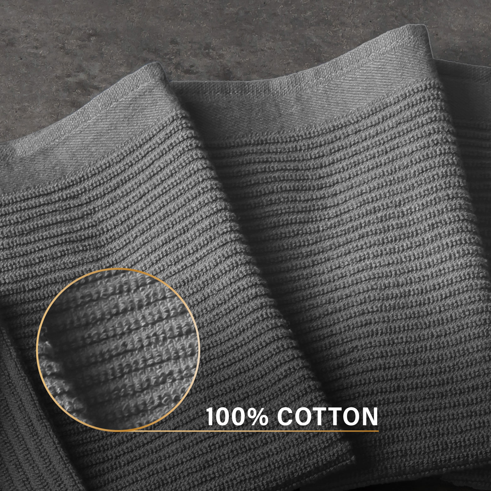 (3 pack) Thyme & Table Bar Mop Kitchen Towels, Gray, 4 Pack Set