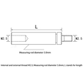 thumbnail image 4 of 8Pcs Dial Digital Indicator HSS Dia 5mm Indicator Dial Rod Extension Stem Rod 25/50/75/100mm Length M2.5, 4 of 5