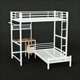 thumbnail image 6 of Jopath Twin over Twin Bunk Bed with L-Shaped Bunk Bed,Metal Bed Frame with Desk Station,Storage Shelves and Drawers,Metal Loft Bed with Safety Guardrail and Ladder for Teen,White, 6 of 8