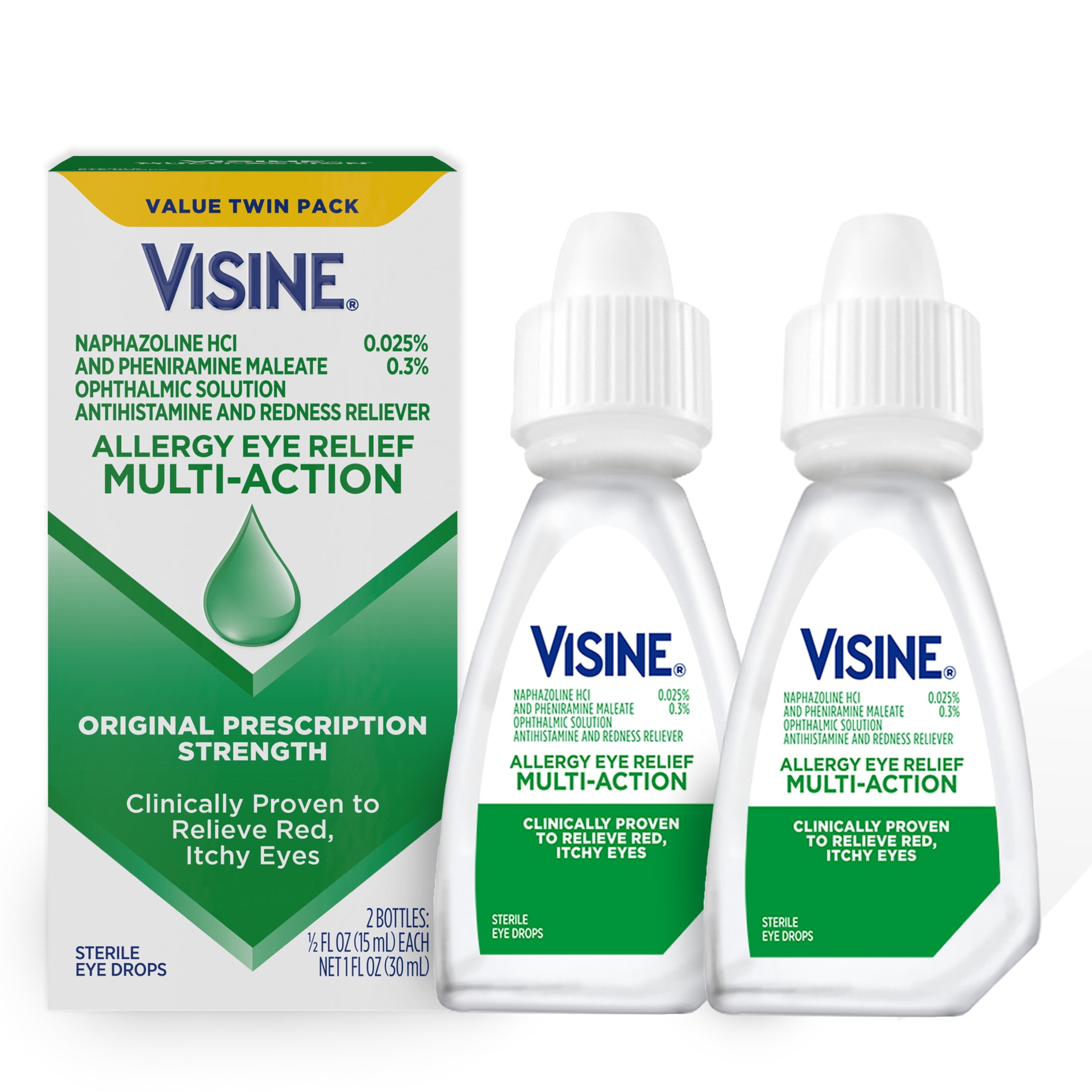 Visine Allergy Relief Multi-Action Anti Itch Eye Drops, 2 x 0.5 fl. oz