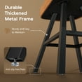 thumbnail image 4 of HomeZeer 360°Swivel Farmhouse Bar Stools Set of 2, 26" Brown Faux Leather with Low Back & Footrest, Metal Frame Counter Height Stools for Kitchen Island, Dining & Bar, 4 of 10