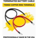 Spartan Power 4 AWG Juego de Cables de la batería - Cable de Calibre Horno (Conjunto pies 1-3/8 , 3/8 terminales de Anillo