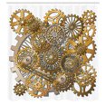 thumbnail image 3 of Ambesonne Modern Shower Curtain, Steampunk Gears Design, 69"Wx70"L, Pale Orange Brown, 3 of 5