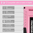 thumbnail image 4 of WORKPRO 6-in-1 Manual Staple Gun Kit, Pink Hand Brad Nailer with 4000pcs Staples, Portable Stapler for Upholstery, Crafts, Light Material R, 4 of 8