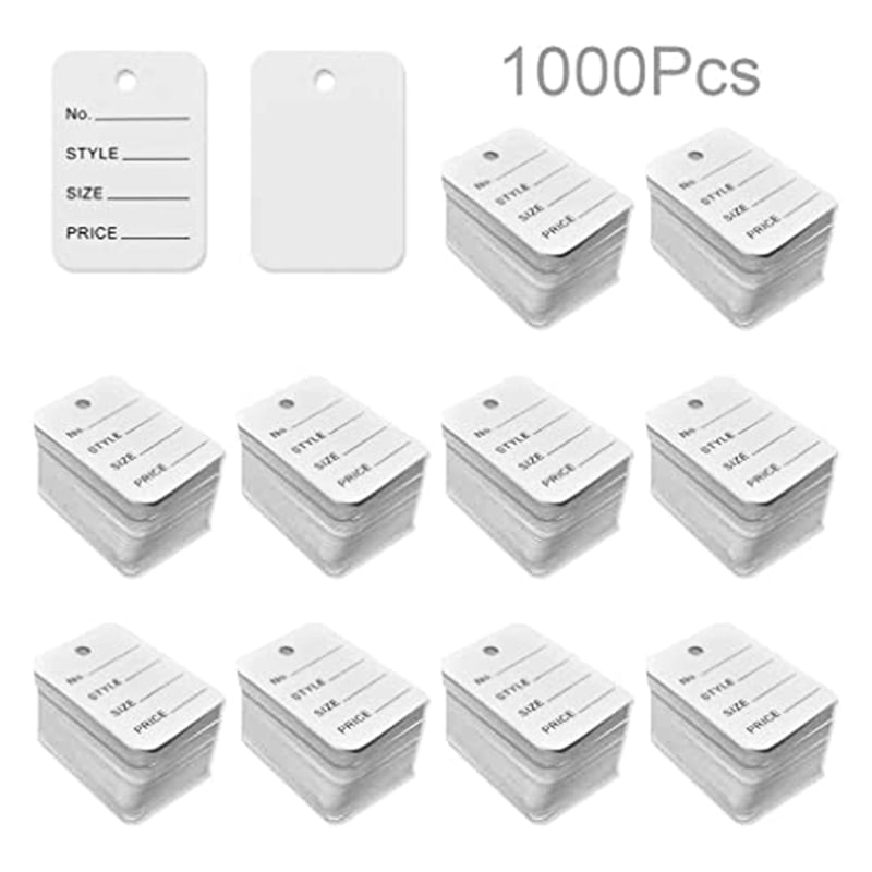 1000x White Price Tags Retailer  Clothing Gifts Labels Paper Cards 