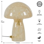 Urban Shop Novelty Glass Mushroom Lamp, Orange Tortoise, 12 H, Plug-in