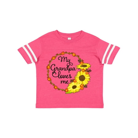 

Inktastic My Grandpa Loves Me with Sunflower Wreath Gift Toddler Boy or Toddler Girl T-Shirt