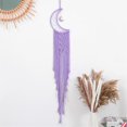 thumbnail image 1 of ¡Liquidación! Aijlhda - Colgante de pared de macramé con hilo de luz, diseño bohemio de luna y estrella de algodón, tejido a mano, para sala de estar, dormitorio, boda, 1 of 8