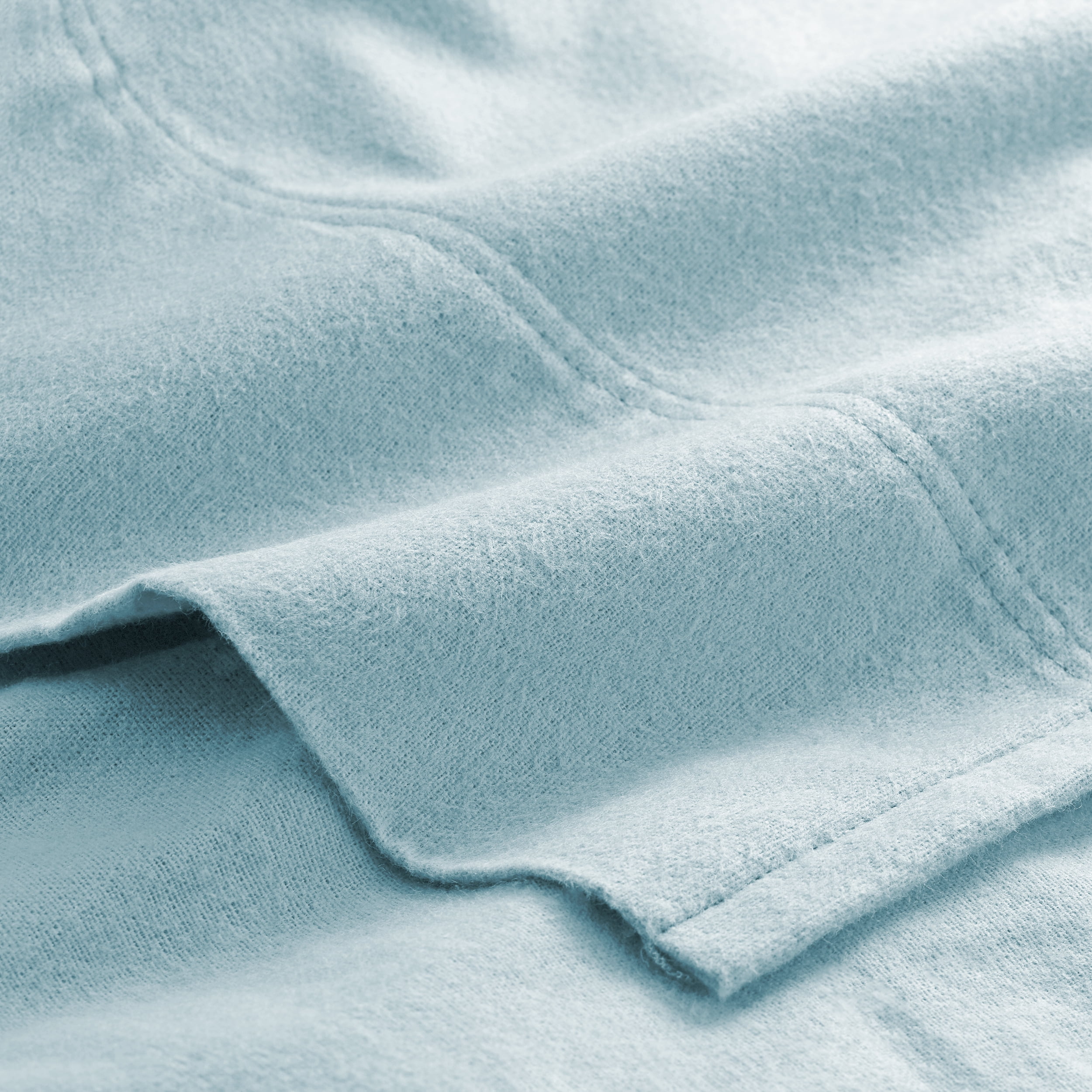 Bare Home 100% Cotton Flannel Deep Pocket 5-Piece Sheet Set with 2 Bonus Pillowcases (Split King, Light Blue)