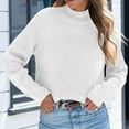 thumbnail image 4 of IMENGL Fall turtleneck sweaters loose long sleeve, White XL, Size M-2XL, 4 of 6