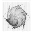 thumbnail image 3 of Ambesonne Abstract Art Shower Curtain, Futuristic Forms Image, 69"Wx70"L, Grey White, 3 of 5