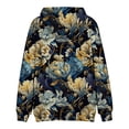 thumbnail image 4 of Men's Loose Flowers Printed Hooded Sweatshirt Men's Casual Fashion Sports Sweatshirt 4XL, 4 of 4