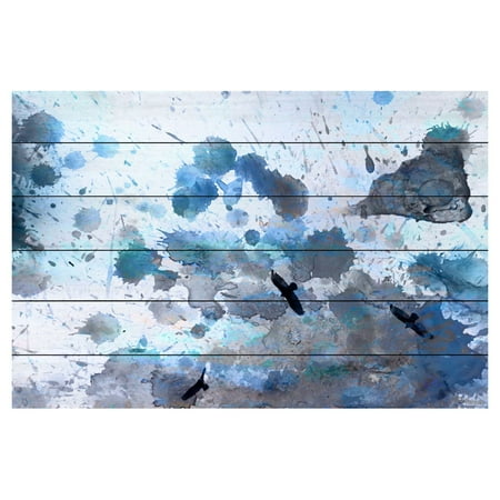 - Parvez Taj Indian Wells Painting Print on White Pine Wood