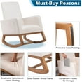 VINGLI Rocking Chairs for Nursery, Beige Glider Mid Century Rocking Chair for Toddler Creamer