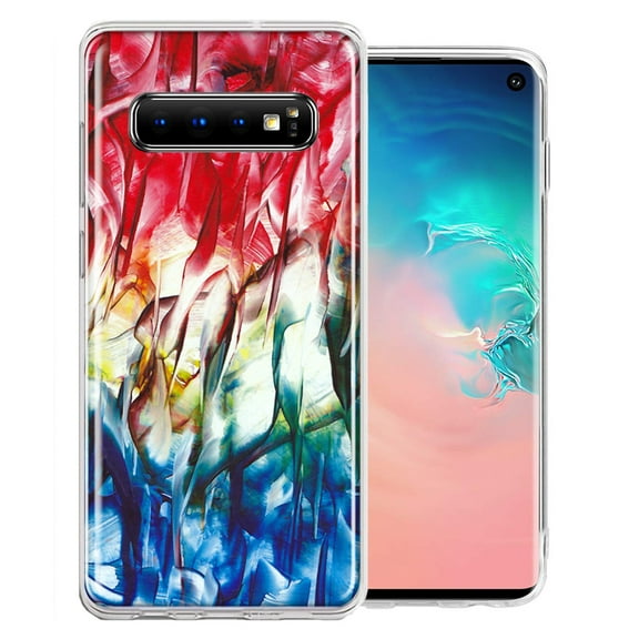 MUNDAZE For Samsung Galaxy S10 Land Sea Abstract Design Double Layer Phone Case Cover