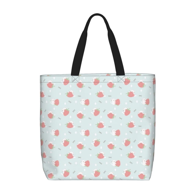 Balery Strawberry Bolsa de Mano para Mujeres con Cremallera, Bolsa de Gimnasio con Compartimentos, Bolsa para Laptop, Bolsa para Trabajo