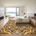thumbnail image 3 of ODIKA 4'x6' Machine Washable Non-Slip Area Rug, 70s Gold High Traffic Rug, Gold, 1255116, 3 of 7