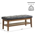 HUIMO Entryway Bench with Shoe Storage, Upholstered ButtonTufted Bench