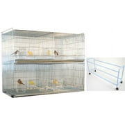 EXTRA LARGE Lot of 2 Galvanized Zinc Stack & Lock Double Breeding Breeder Flight Bird Cage Center Dividers Side Breeding Nest Doors With Rolling Stand