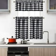 thumbnail image 6 of White and BlackTier Curtains,Buffalo Check Plaid Gingham Short Window Curtain for Cafe,Farmhouse,Bathroom,Kitchen & Living Room Rod Pocket Curtains (2 Panels), 6 of 9