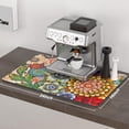 thumbnail image 2 of Coffee Mat, 16"x24" Flower Theme Coffee Bar Mat for Coffee Station Accessories and Organizer, Absorbent Dish Drying for Kitchen Counter, Cute Mandala Floral Coffee Bar Decor Coffee Machine Mat, 2 of 6