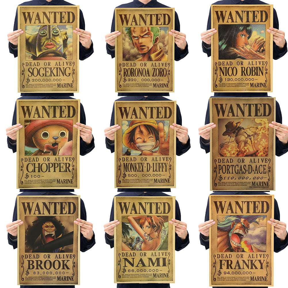 draggmepartty a set of 10 anime one piece reward orders series retro kraft paper poster character decoration painting walmart com