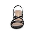 thumbnail image 6 of BLISSFUL STEP Women's Solid Color Strappy Slingback Block High Heels Sandals Black 5, 6 of 8