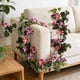 thumbnail image 5 of Guirnalda de flores artificiales de seda de 1,7 m para colgar en la pared | Guirnalda floral de imitación morada y rosa para decoración de interiores, 5 of 6