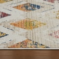 thumbnail image 4 of Everloom Magnolia Harmony Modern Diamond Area Rug, Beige/Blue, 5'2"x7'2", 4 of 7