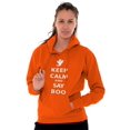 thumbnail image 4 of Keep Calm and Say Boo Halloween Unisex Plus Fleece Graphic Hoodie Brisco Brands 4X, 4 of 6