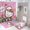Kitty-7, variant on 4 Piece Cartoon Hello Kitty Chef Stars Love Cloud Shower Curtain Sets Kawaii Accessories with Non-Slip Rug, Toilet Lid Cover, Bath Mat Shower Curtains Set for Bathroom Decor