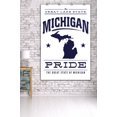 thumbnail image 3 of Michigan State Pride, Blue on White (36x54 Giclee Gallery Art Print, Vivid Textured Wall Decor), 3 of 3