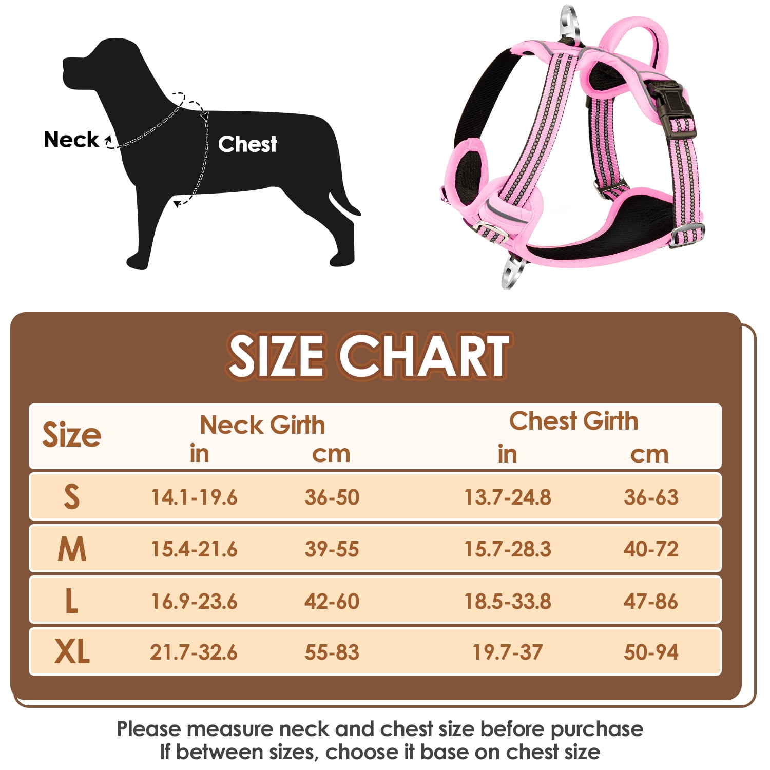 AUTOWT No Pull Dog Harness - Heavy Duty, No Choke Design with 2 Leash Clips & Adjustable Padded Vest