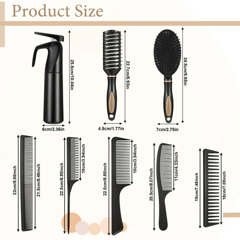 Abaima 8-Piece Detangling Brush Set with Spray Bottle photo 2