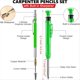 thumbnail image 3 of Juego 2 en 1 de Portaminas de Carpintero de 7 Piezas con Recargas Sólidas, Trazador de Carburo y Orificio Profundo para Proyectos de Bricolaje de Arquitectos, 3 of 7