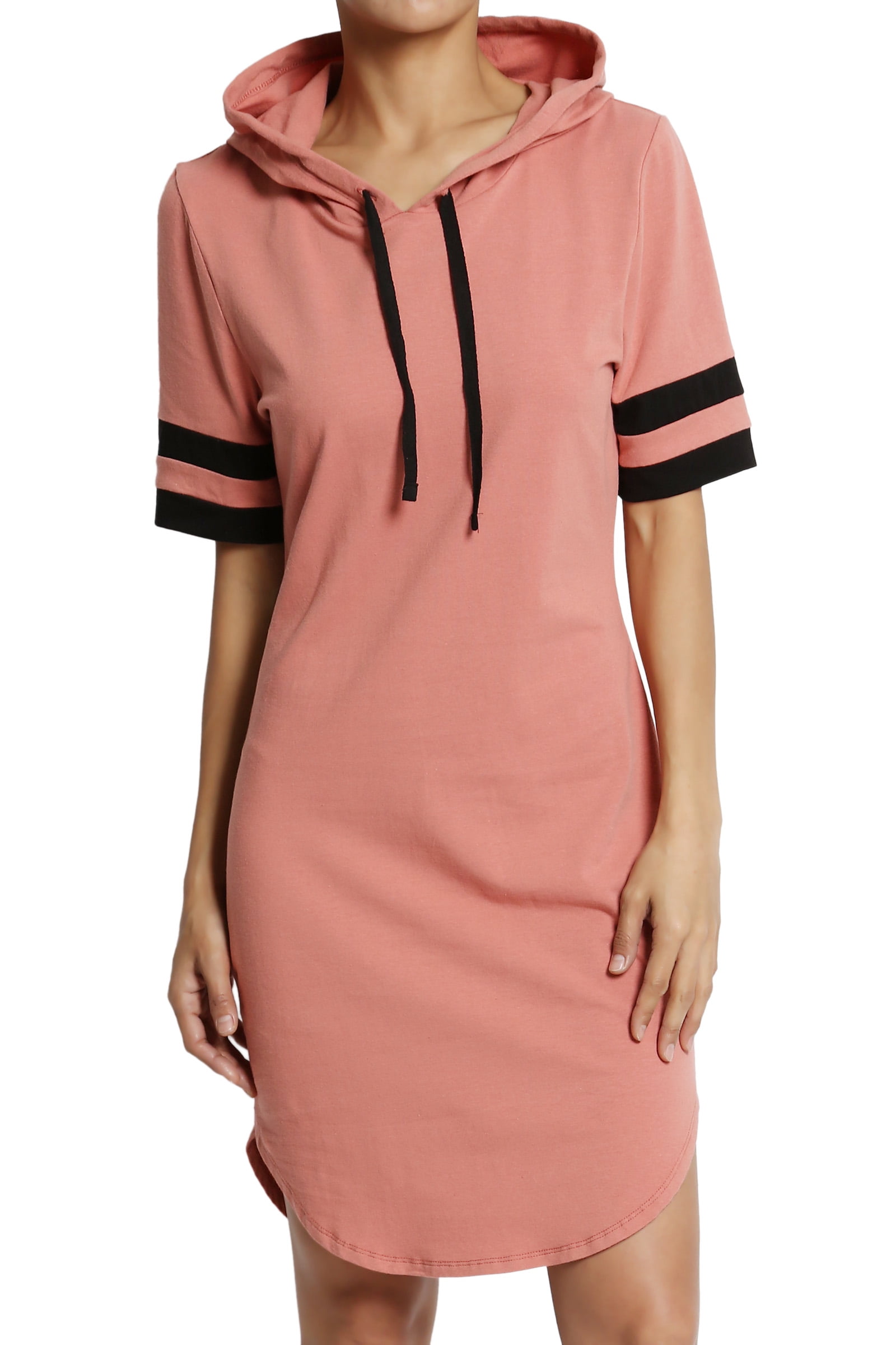 hooded jersey dress