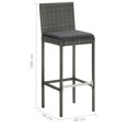 thumbnail image 4 of vidaXL 9 Piece Garden Bar Set with Cushions Poly Rattan Grey, 4 of 5